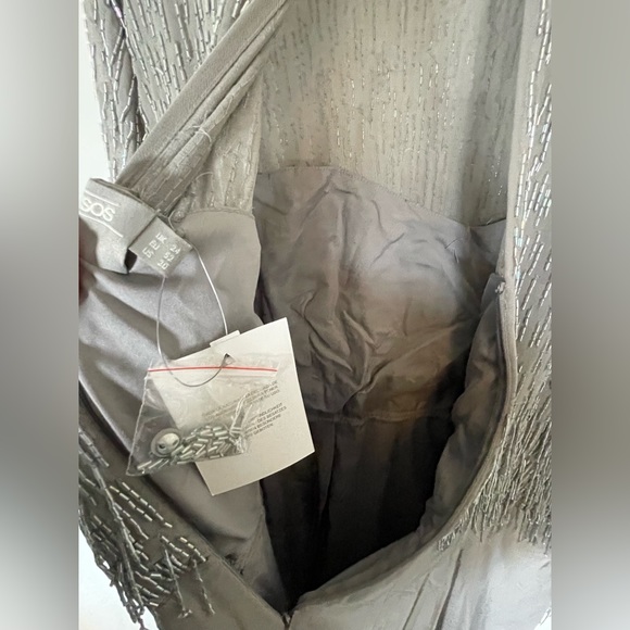 Asps Curve Grey Beaded Dress - size 20 - Picture 5 of 6